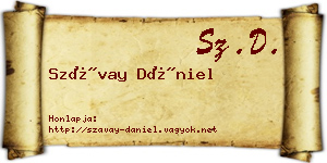 Szávay Dániel névjegykártya
